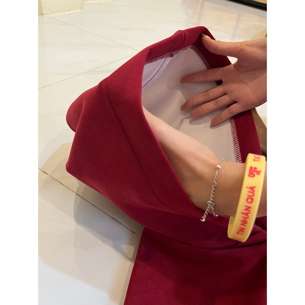 Nonbook - Áo choàng thiền chất liệu nỉ dày dặn màu đỏ