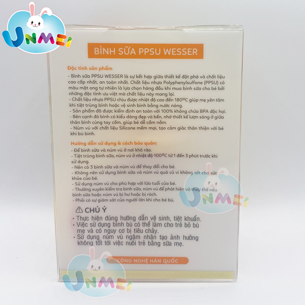 Bình sữa PPSU Wesser 180ml