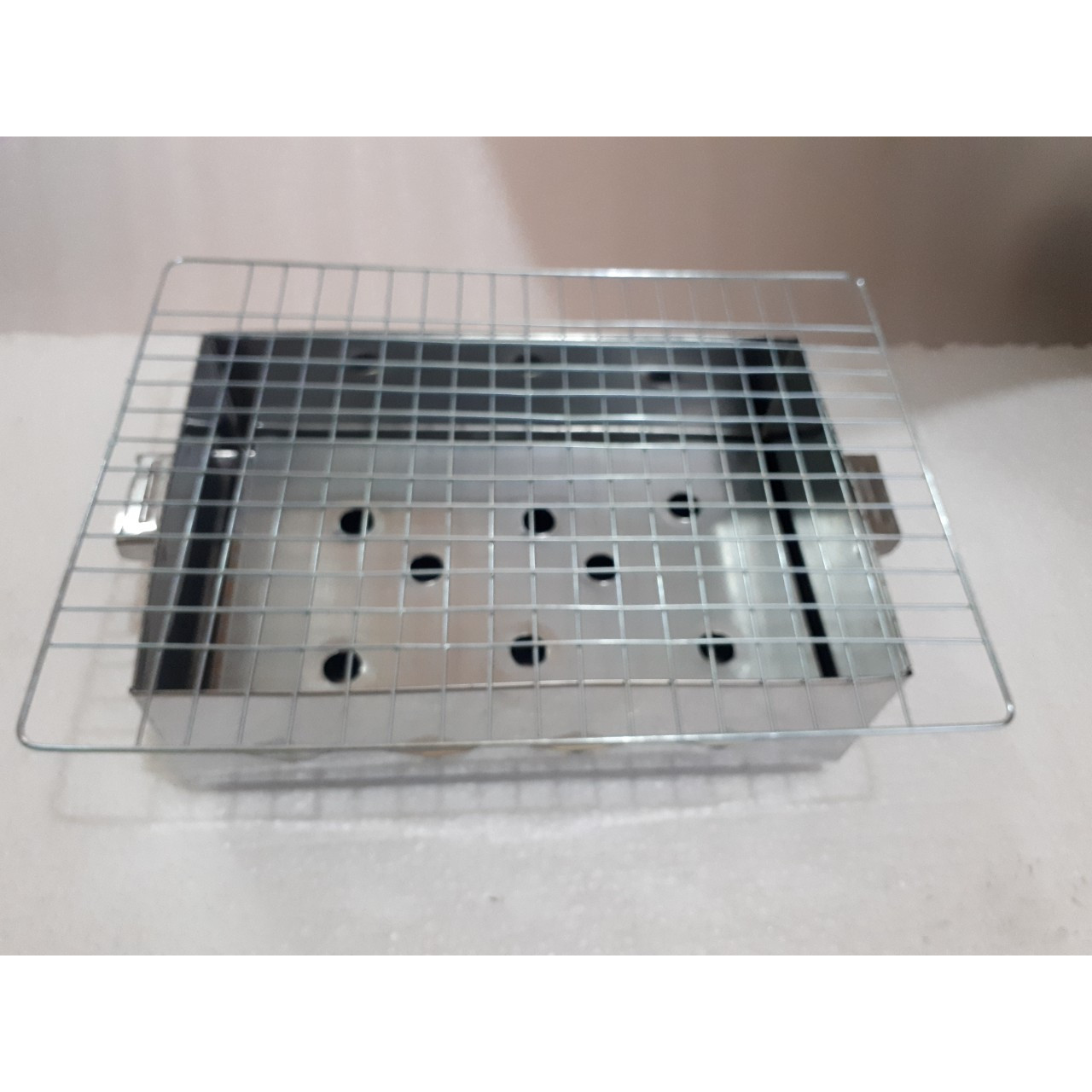 Lò nướng than inox vuông loại trung 20x30 có vĩ nướng