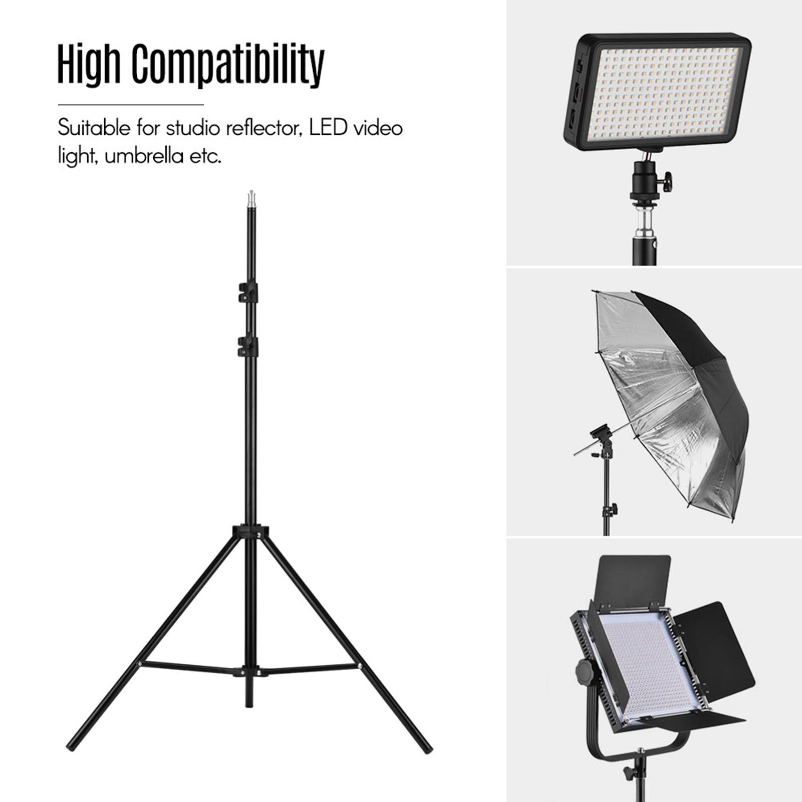 Adjustable Metal Tripod Light Stand Max. Height 1.6M/5.2ft with 1/4 Inch Screw for Photography Studio LED Video Light