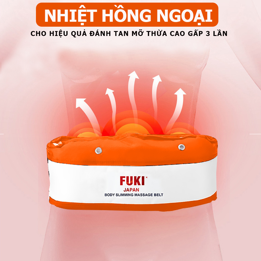 Máy massage bụng FUKI FK90 Vải Dù Siêu Bền dòng cao cấp (màu cam)