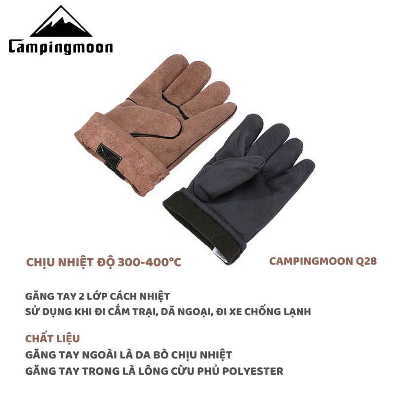 Găng tay da bò chịu nhiệt Campingmoon Q28