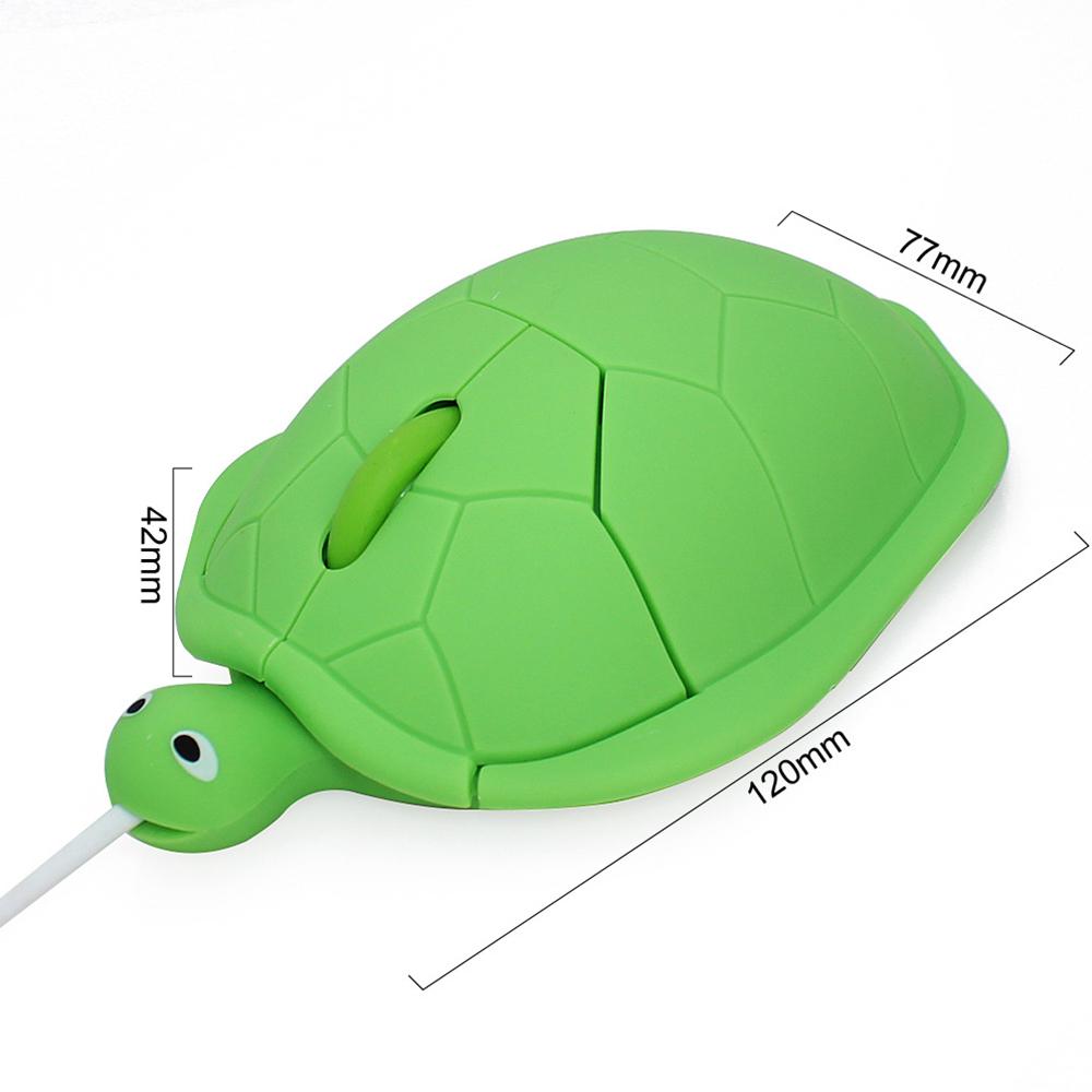 Turtle Shape Wired Mouse Cute Mini Laptop Mouse 1600 DPI Optical Sensor/3 Buttons/Ergonomic Design/USB Powered Computer