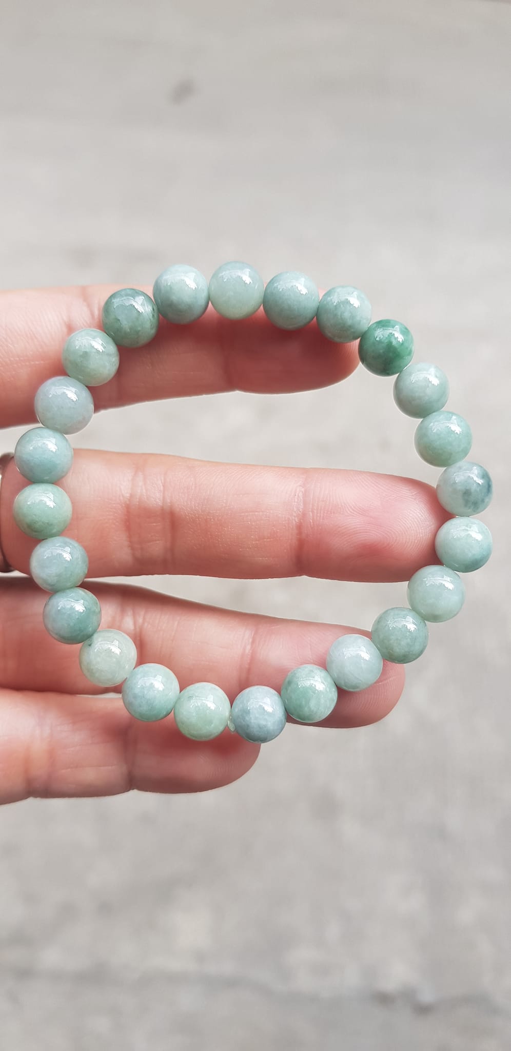 Vòng chuỗi đá cẩm thạch tự nhiên xanh ngọc nhẹ nhàng đẹp sang may mắn Size vòng hạt 8mm Hợp nữ mệnh Thủy Mộc hỏa rẻ đẹp