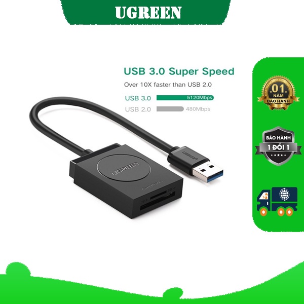 Đầu Lọc Thẻ Nhớ SD / TF Tốc độ đọc Cao Lên Tới 2TB Support Tất Cả Các Hệ điều Hành Hiện Nay Ugreen 20250 Hàng Chính Hãng