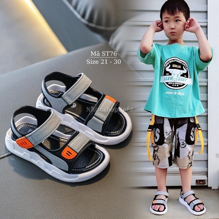 Dép quai hậu sandal bé trai quai ngang nhựa dẻo cao cấp êm nhẹ chống trơn trượt cho trẻ em 1, 2, 3, 4, 5 tuổi ST76