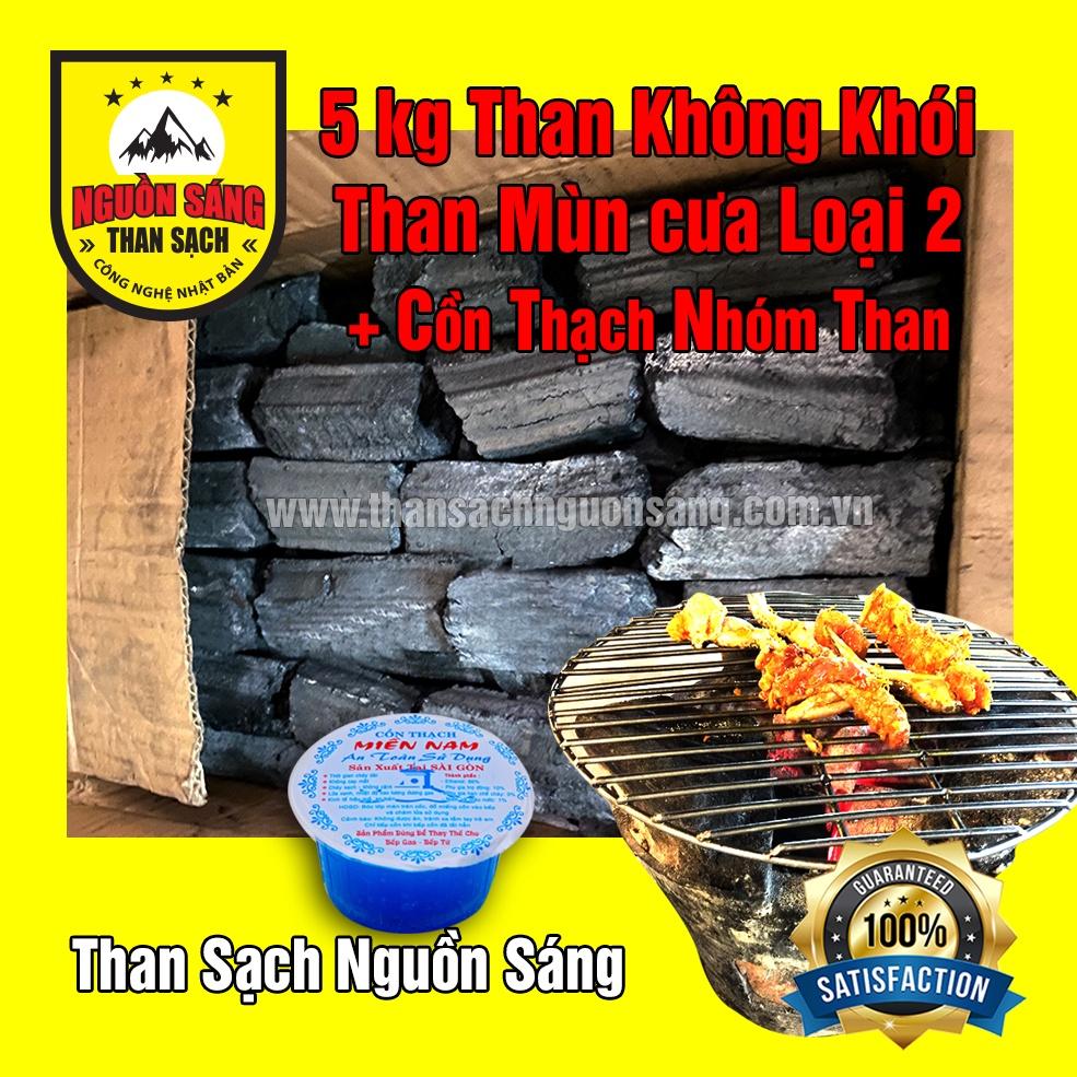 5kg Than không khói mùn cưa loại 2 và cồn thạch nhóm than