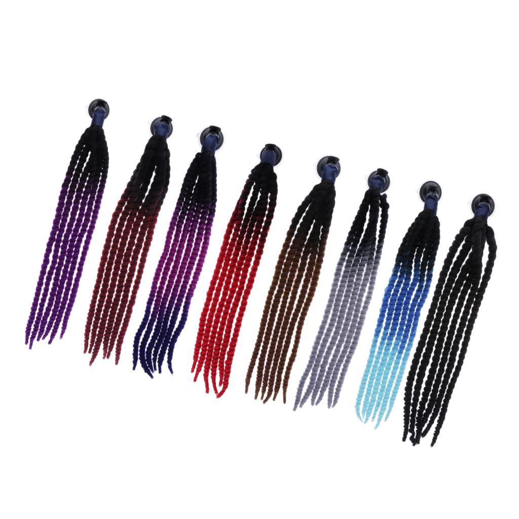 Hand-made Helmet Braids / Ponytail Motorcycle/Bicycle Helmet Wig Hair Black