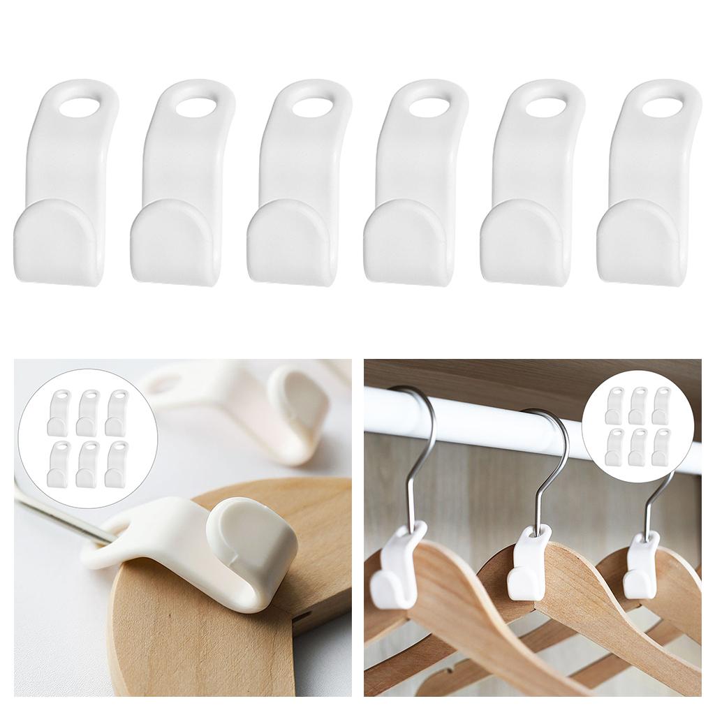 12pcs Clothes Hanger Connector Hook Closet Hanger Organizer Space Saver Clip