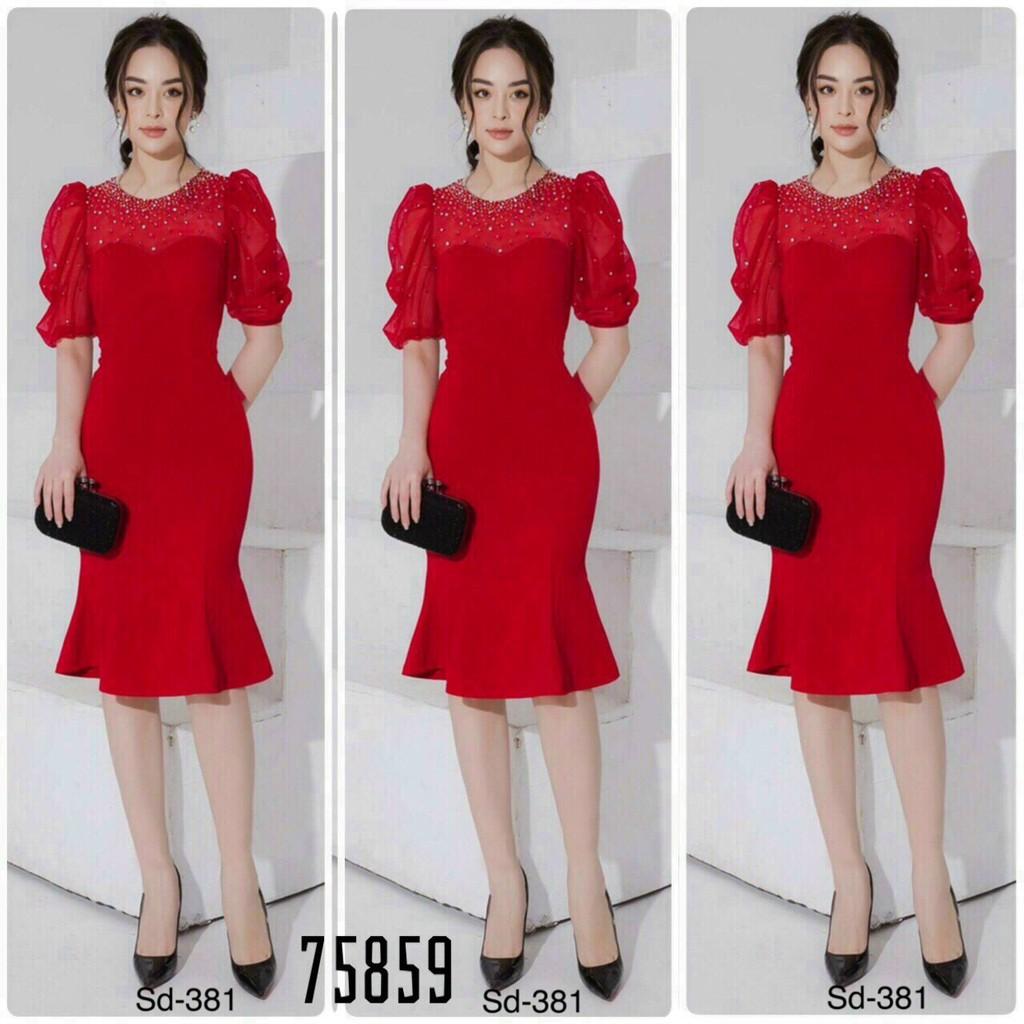 Đầm váy nữ ôm body dự tiệc dạo phố đêm đỏ đen gợi cảm