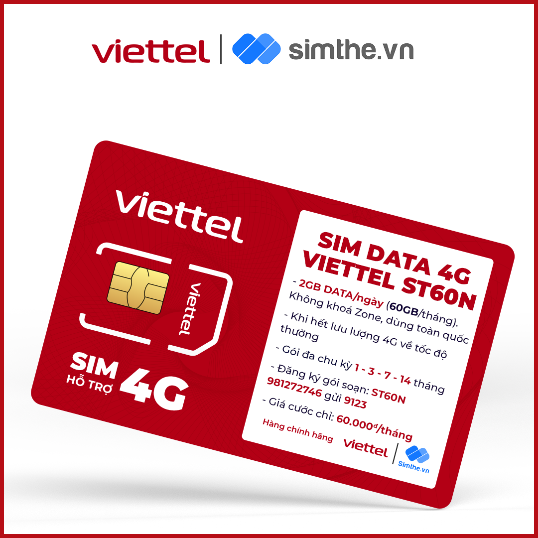 [FREE 30 NGÀY] Sim Viettel V160B - V180B - V200B Data 8GB/Ngày - 240GB/Tháng Tốc Độ Cao. Miễn Phí 100P Ngoại Mạng + 1 Tỷ Phút Nội Mạng. Dùng Toàn Quốc Không Khoá Zone. Được Bán Tại SimTheVN - Hàng Chính Hãng