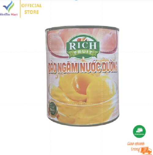 Đào Ngâm Nước Đường RICH FRUIT Lon 825g