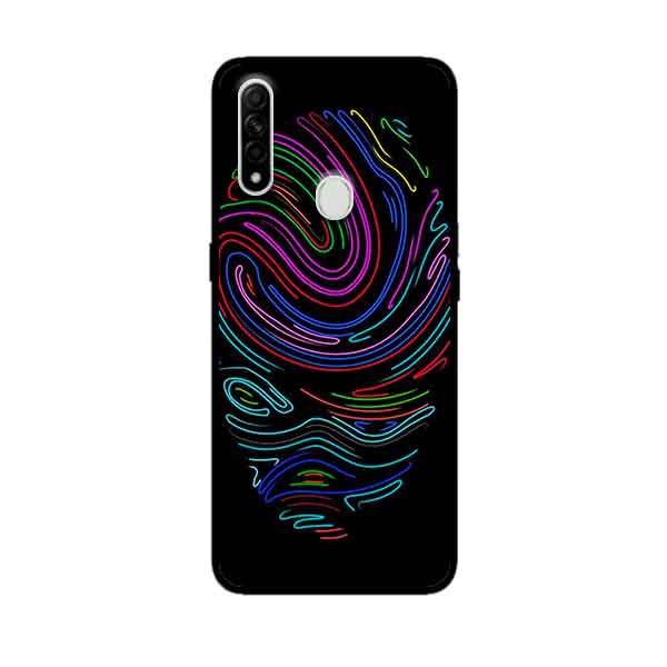 Ốp Lưng in cho Oppo A8 Mẫu Vân Tay Neon - Hàng Chính Hãng