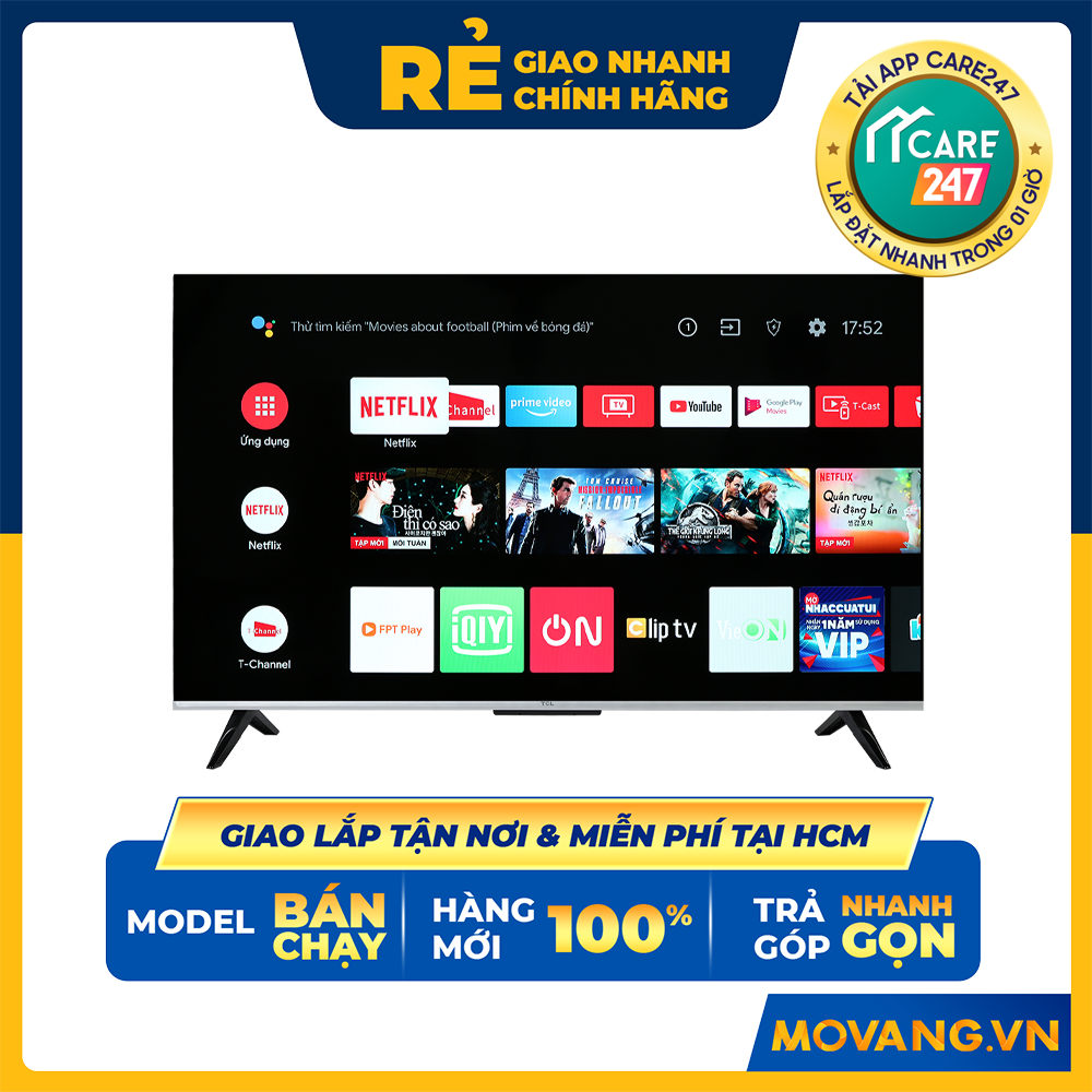 Google Tivi TCL 4K 43P737 - Hàng chính hãng