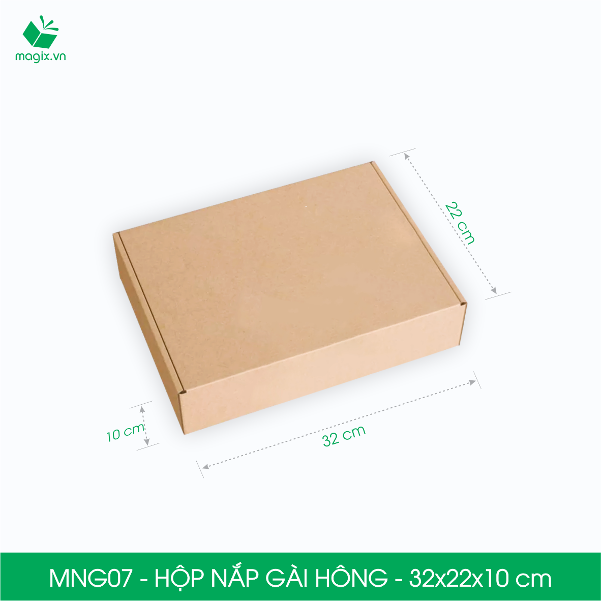 MNG07 - 32x22x10cm - Combo 20 hộp nắp gài hông - Thùng carton đóng hàng