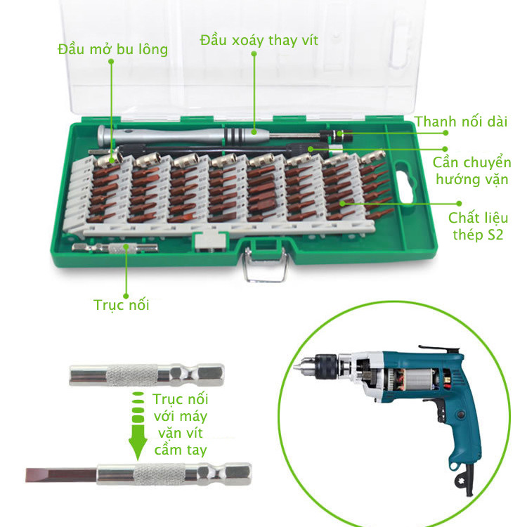 Bộ tua vít 60 trong 1 6100-S2 sửa chữa đa năng