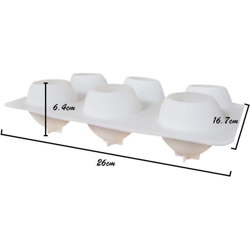 Khuôn silicon 6 quả đào