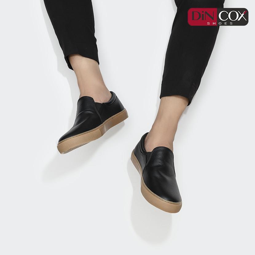 Giày Lười Sneaker Da Nam DINCOX C38 Đơn Giản, Lịch Lãm Black