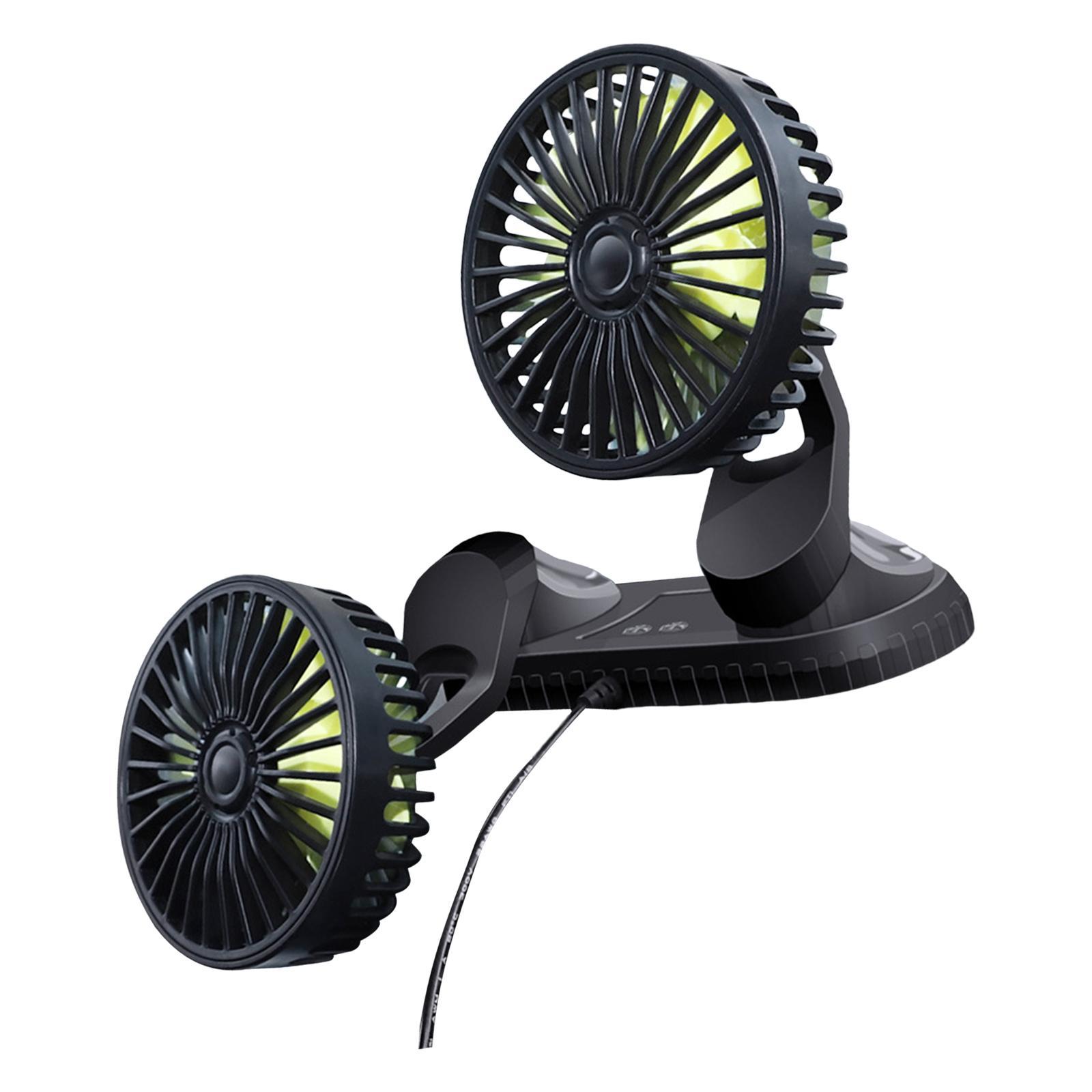 Electric Car Fans, Cooling Air Fan 3 Speeds Wind Micro USB Quiet Strong Portable Car Seat Fan Vehicle Cooling Fan for Car RV Boat Sedan