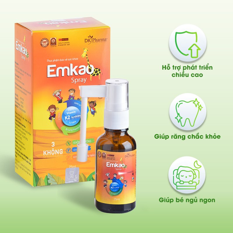 Vitamin D3+K2 DK Pharma Emkao Spray dạng xịt 25ml (TPBVSK)