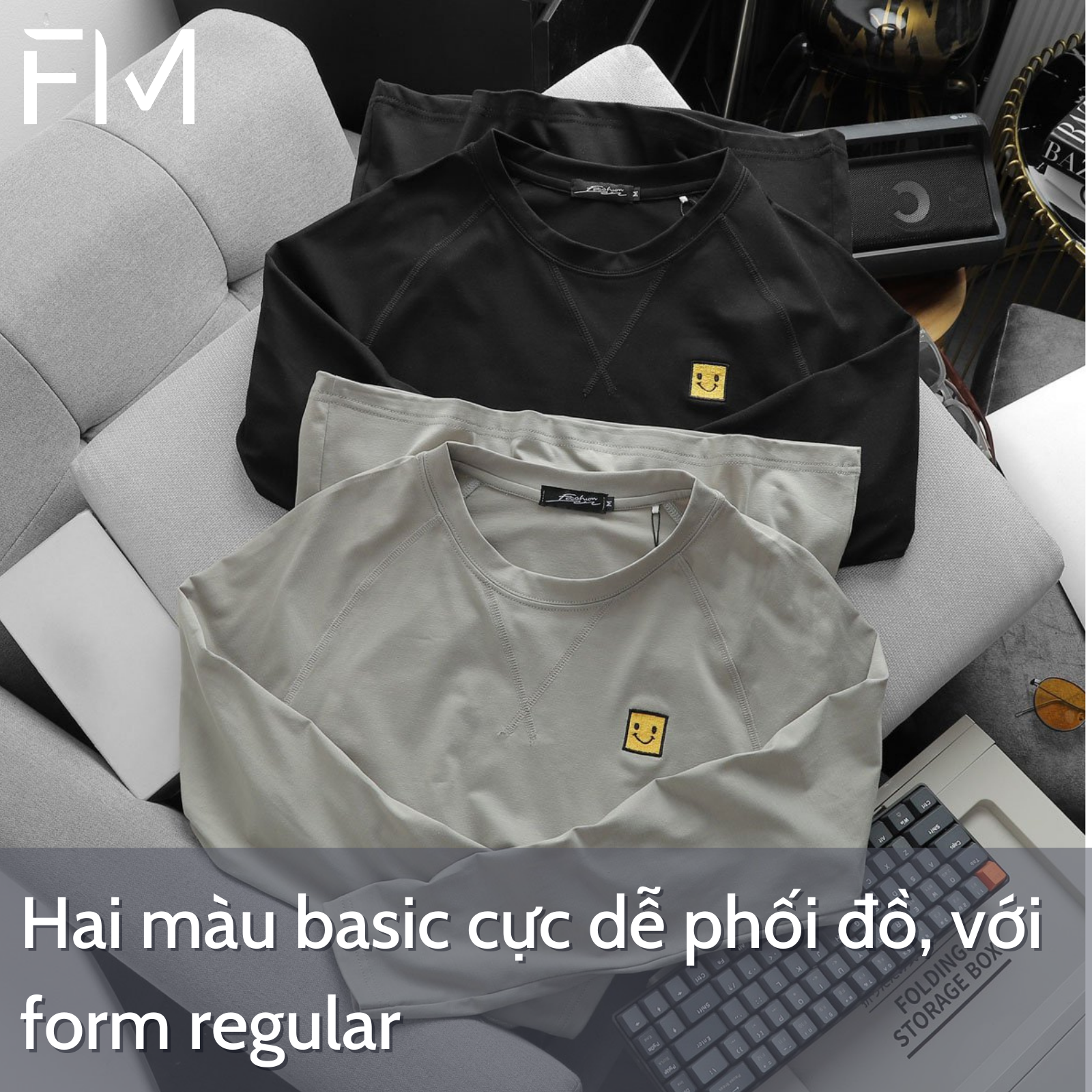 Áo thun nam dài tay Smile cotton, phong cách trẻ trung, thời trang - FORMEN SHOP- FMPS236