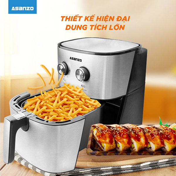 Nồi chiên không dầu Asanzo PAPA COOK AAF1758 5.8L - Hàng Chính Hãng