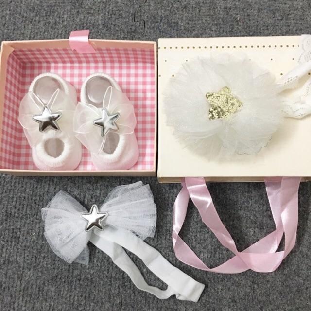 HÀNG HÓT LOẠI 1 ️️Sét 3 món giày kèm tuban xinh cho bé gái có hộp