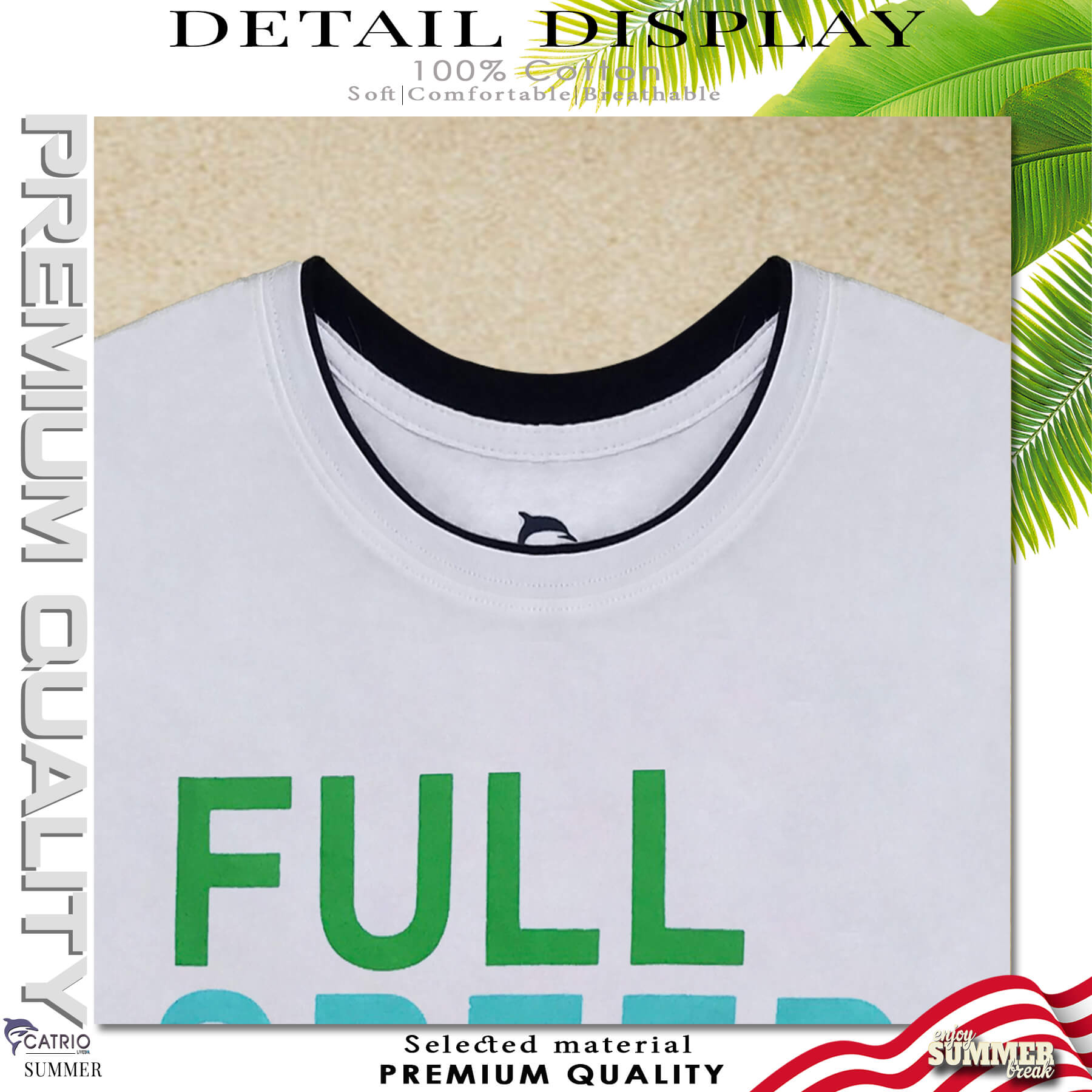 ÁO PHÔNG BÉ TRAI NGẮN TAY CATRIO là áo thun trẻ em tay ngắn từ 5 tuổi đến 12 tuổi vải 100% Cotton in FULL SPEED thuộc BST quần áo trẻ em mùa hè CATRIO màu TRẮNG