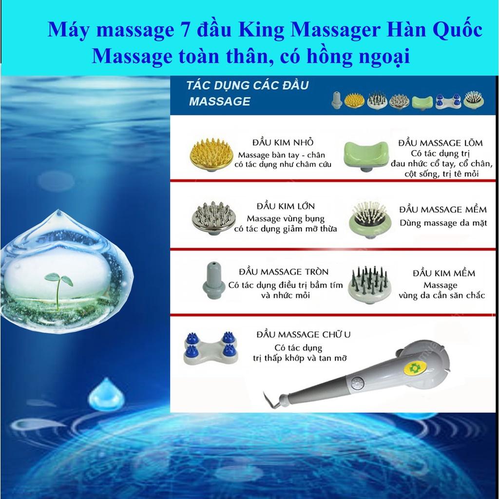 Máy Massage Cầm Tay - Máy Mát Xa Cầm Tay 7 Đầu Hồng Ngoại King Massager