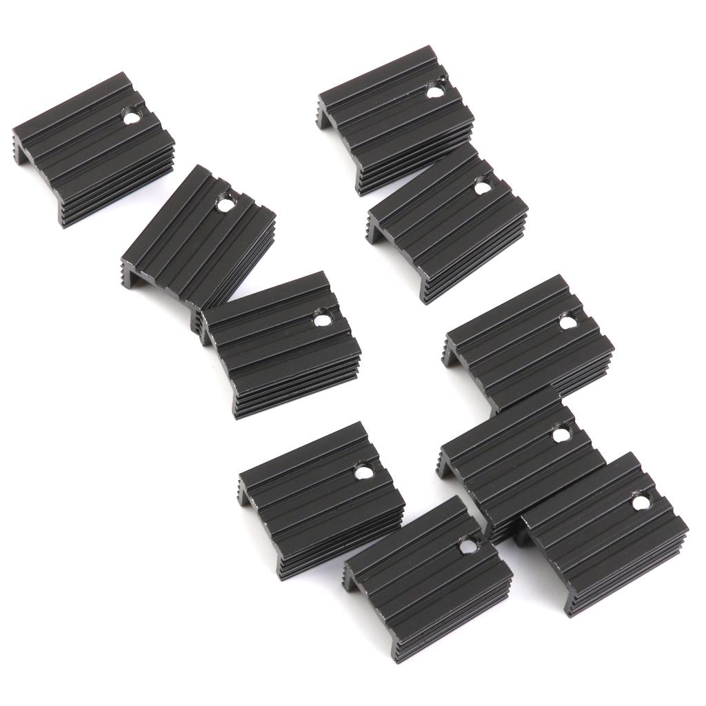 10pcs Black 20x15x10mm Aluminum Heat Sink Cooling Fin for TO-220 Triode IC