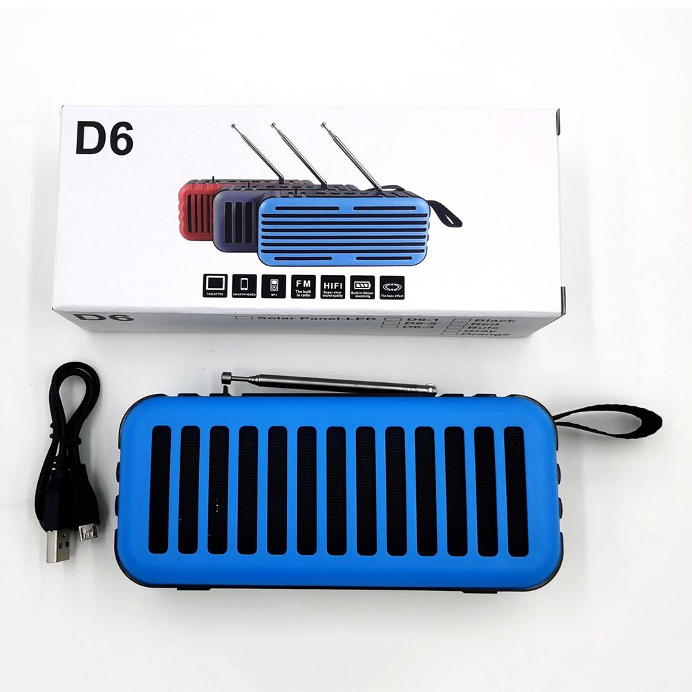 Loa sạc năng lượng mặt trời ngoài trời Loa âm thanh nổi di động không dây tương thích với đài FM Đèn pin LED Color: Wooden