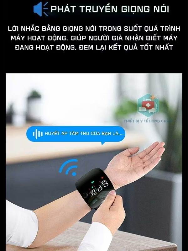 ￼Máy Đo Huyết Áp Cổ Tay Màn Hình LED - Đọc Kết Quả Bằng Tiếng Việt, Sạc Pin, Độ Chính Xác Tuyệt Đối