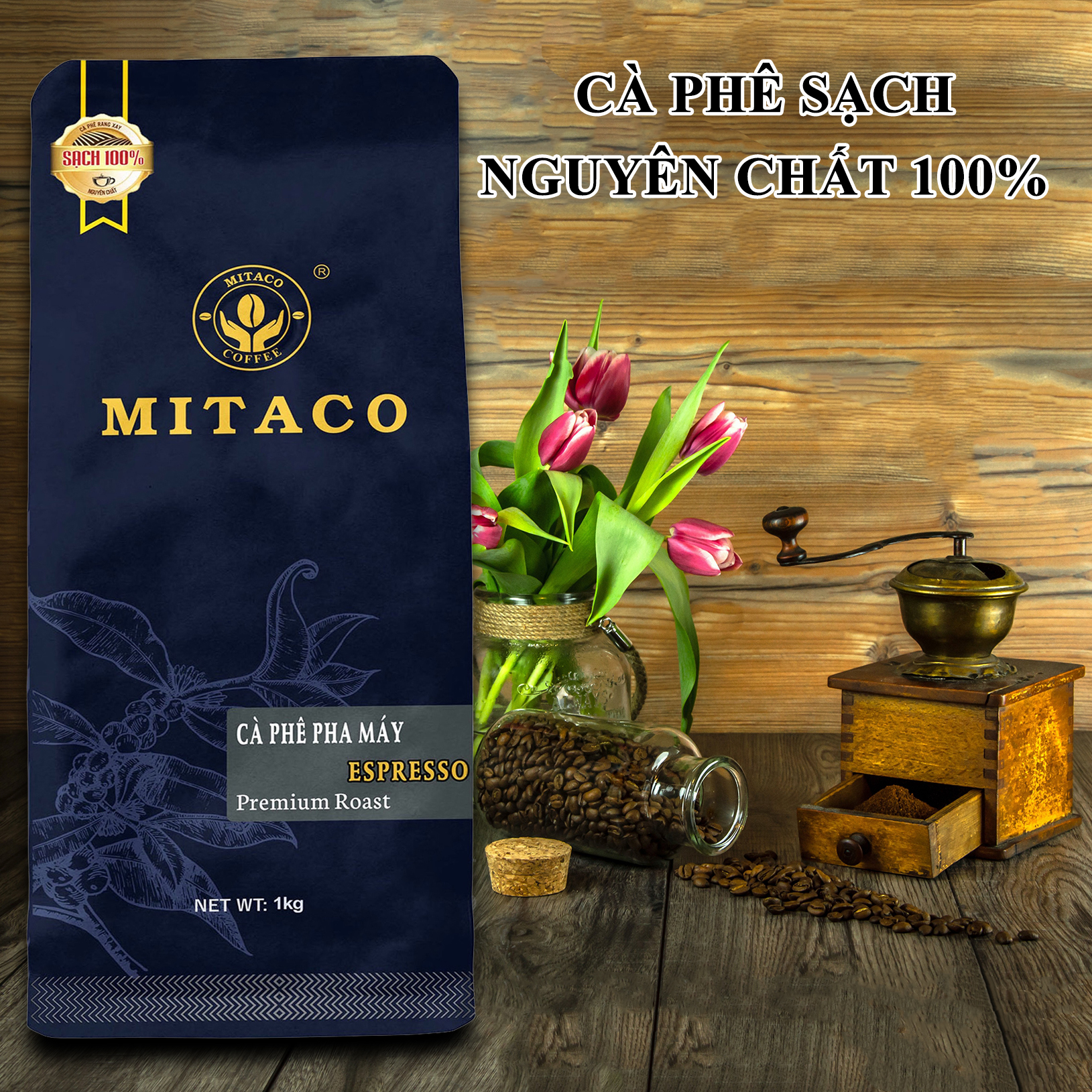 Cà Phê Pha Máy (ESPRESSO) MITACO COFFEE (Gói 1kg)