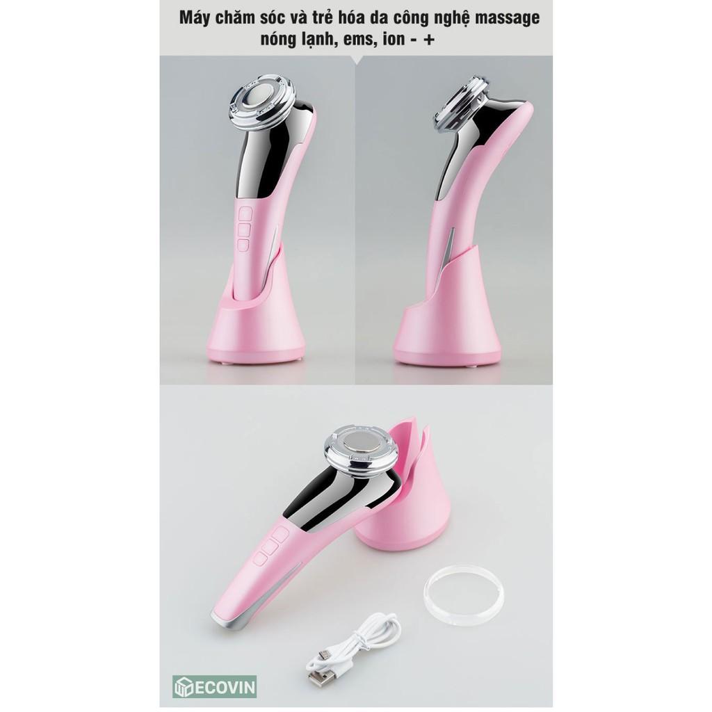 Máy Massage Mặt ION Nóng Lạnh Cầm Tay, Mát Xa Nâng Cơ Mặt, Đẩy Dưỡng Chất