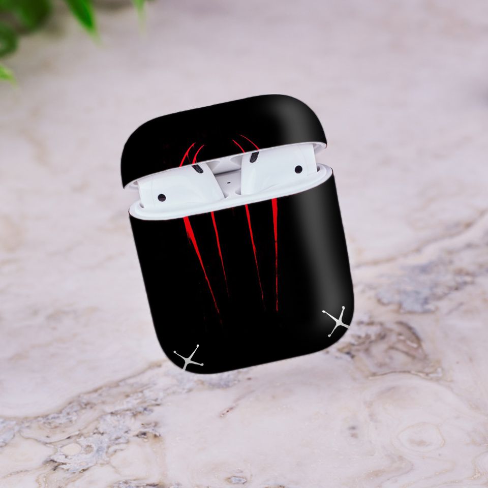 Miếng dán skin chống bẩn cho tai nghe AirPods in hình siêu anh hùng - AVG - 0x10170 (bản không dây 1 và 2)