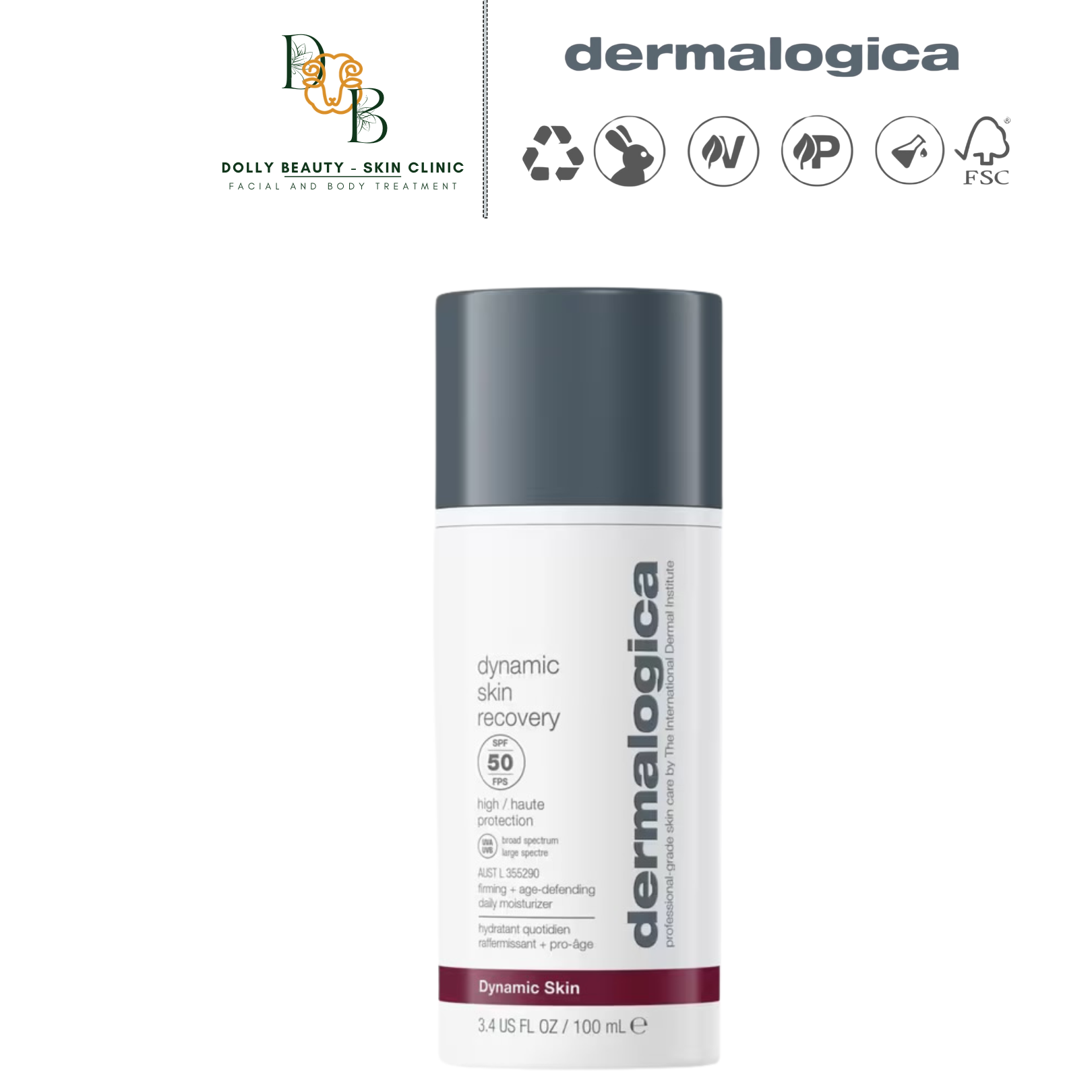 Kem chống nắng quang phổ rộng DYNAMIC SKIN RECOVERY SPF50 của Dermalogica - Dolly Beauty