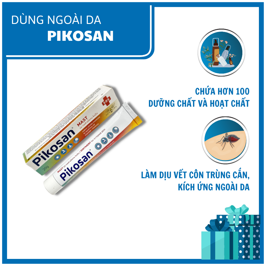 Pikosan ointment - Giúp dưỡng ẩm và làm dịu da khô, da bị kích ứng, làm lành vết thương nhỏ sau khi bị côn trùng cắn, do chạm phải loài sứa và hải quỳ... hiệu quả