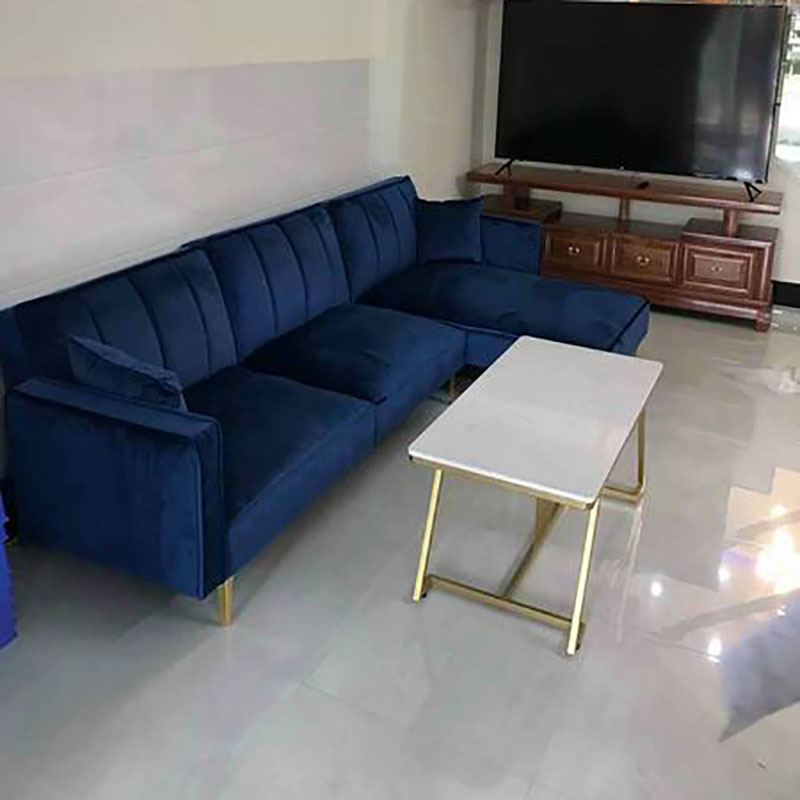 Ghế sofa góc chữ L bọc nhung