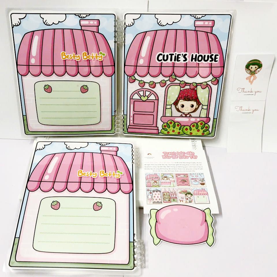 Bộ Tranh Tương Tác - Cô Bé Dâu Tây - LuLuHappyArt