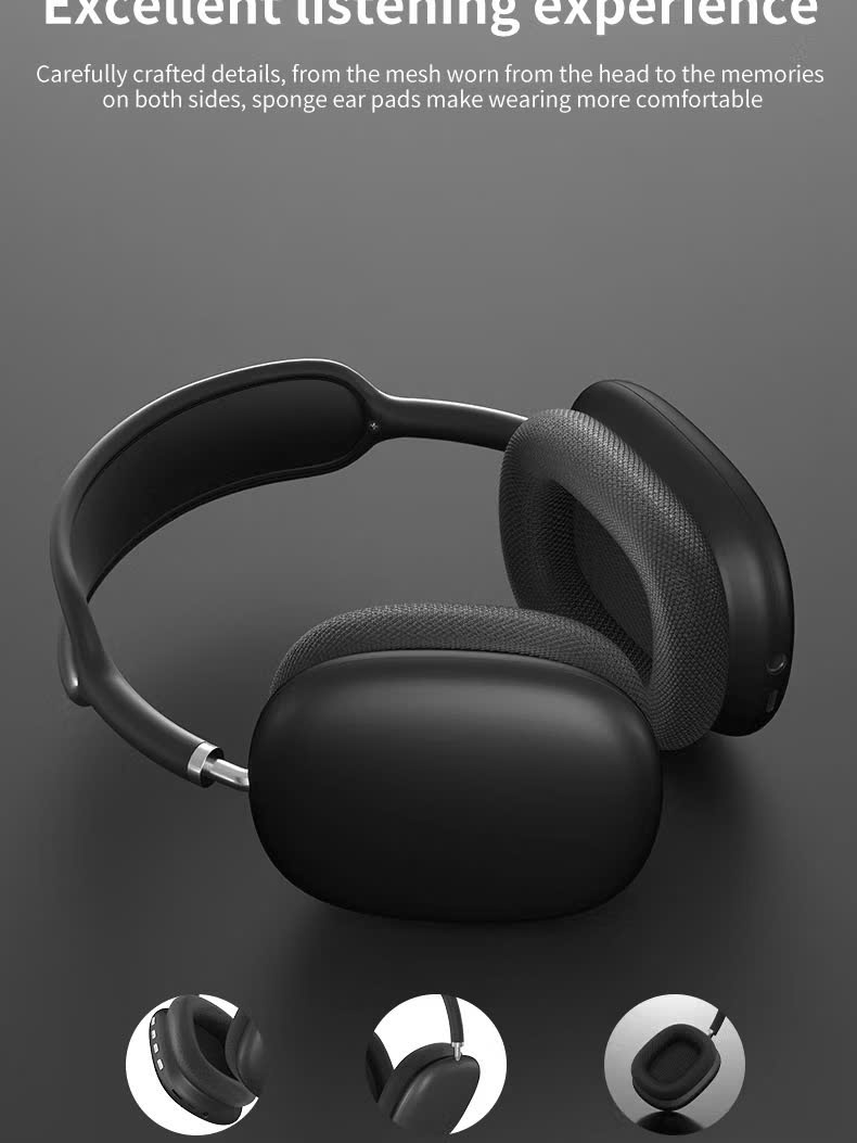 Tai nghe chụp tai Bluetooth không dây Bass siêu mạnh có micro có khe cắm thẻ TF khử tiếng ồn - Hàng chính hãng