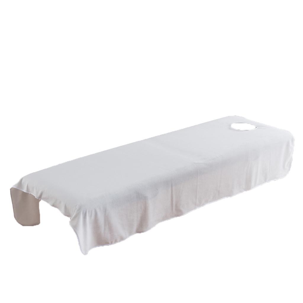 2pcs Cosmetic Face Bed Cover Flannel Spa Massage Table Flat Sheet Beauty