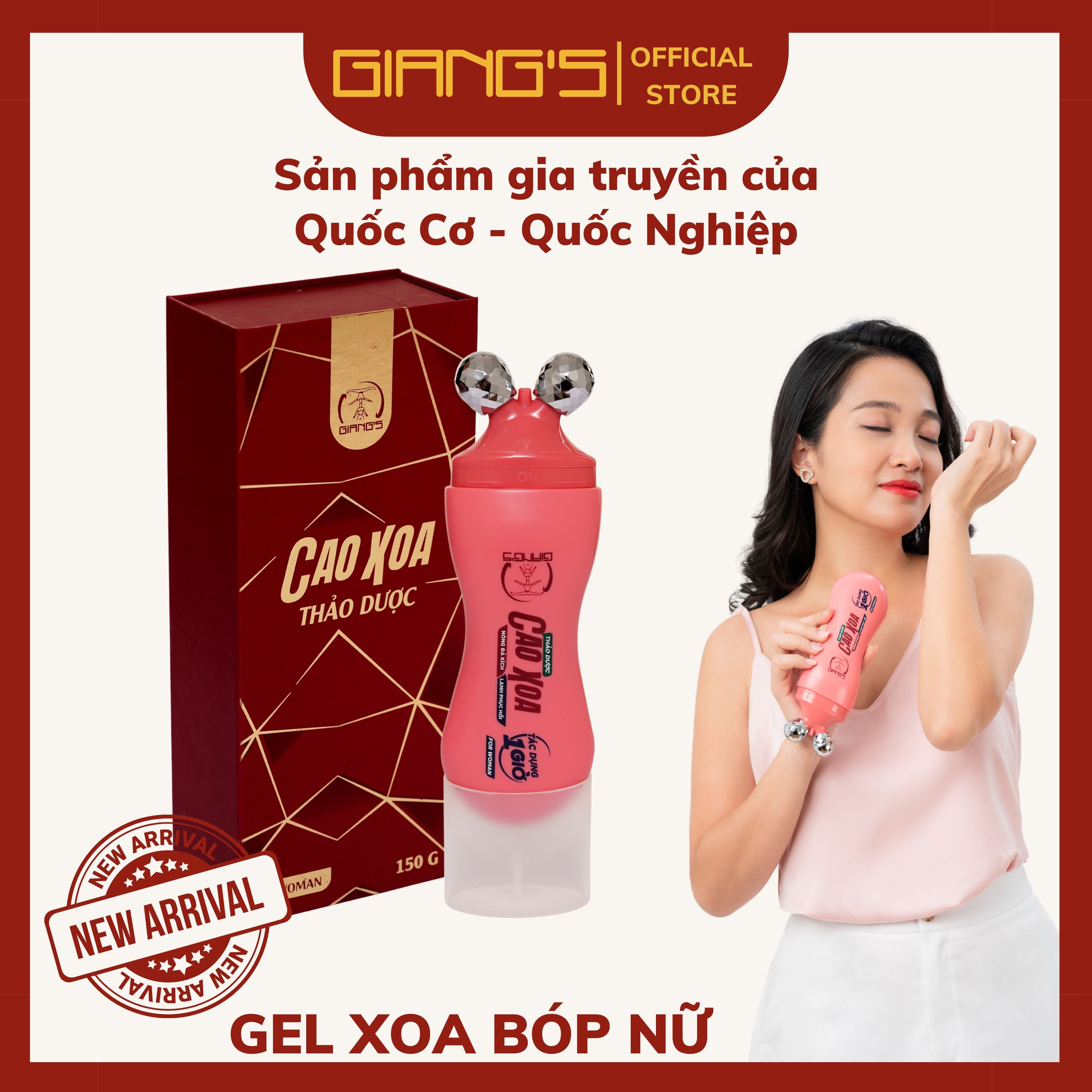 [Mới] Gel Xoa Bóp Thảo Dược GIANG'S Giảm Nhức Cực Mạnh, Hương Thơm Dịu Nhẹ Cho Nữ