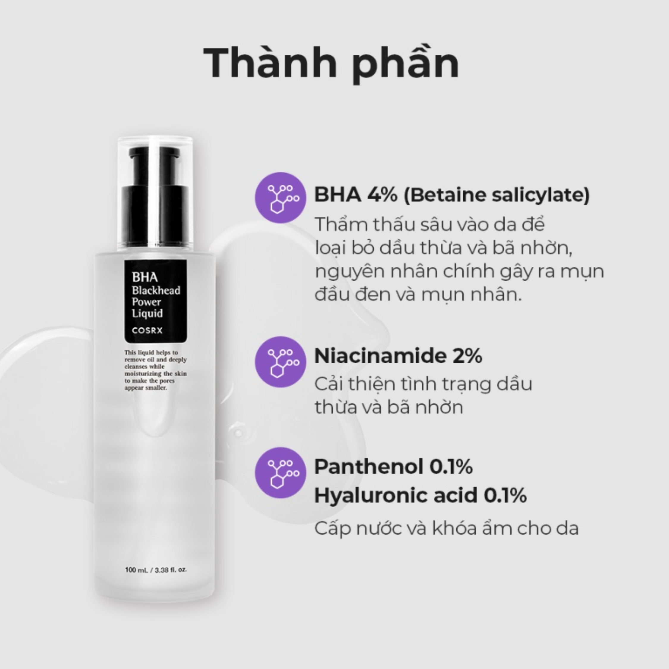 Toner Nước Hoa Hồng Cosrx BHA Hỗ Trợ Giảm Mụn Đầu Đen Cân Bằng Da 100ml