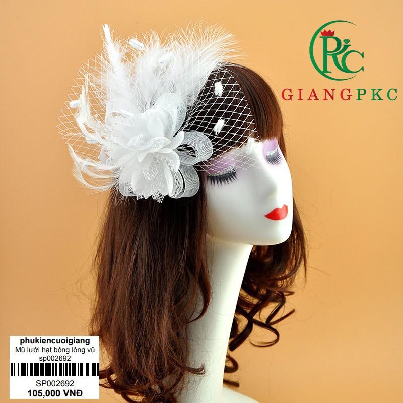 Nón lông vũ lưới chụp hình sp002692