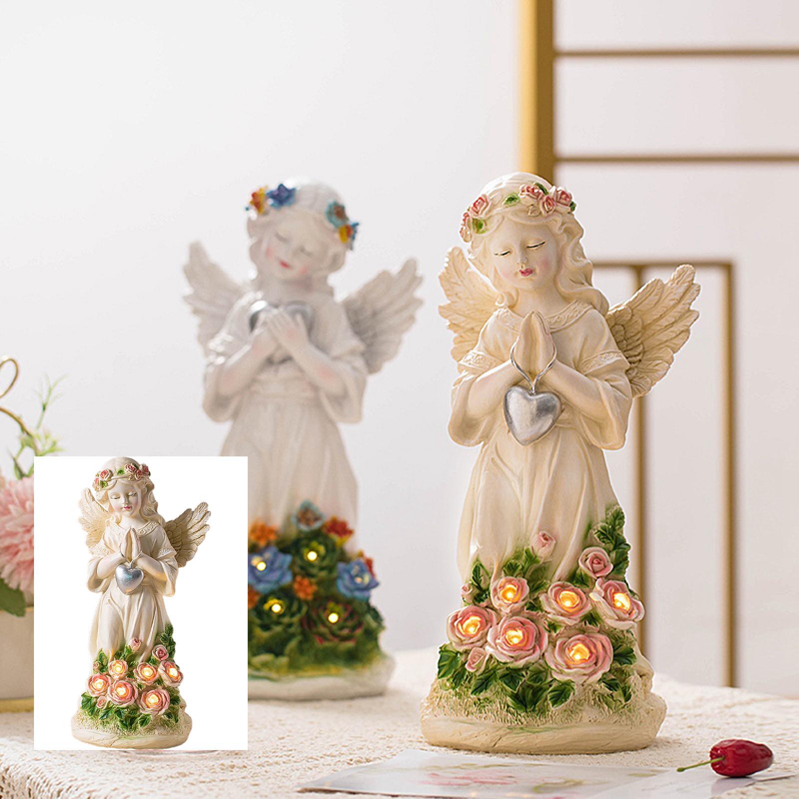 Angel Statues Angel Decoration Collectible Luminous for Landscape