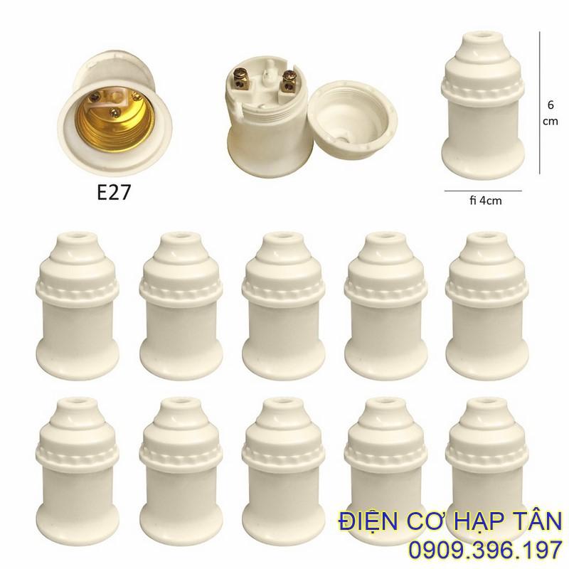 Đuôi đèn thả , đuôi đèn xoáy e27 đen trắng 27mm