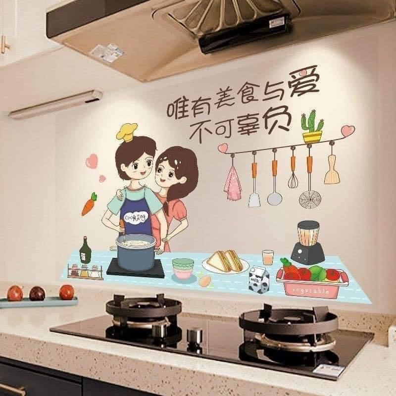 giấy dán bếp chống dầu mỡ