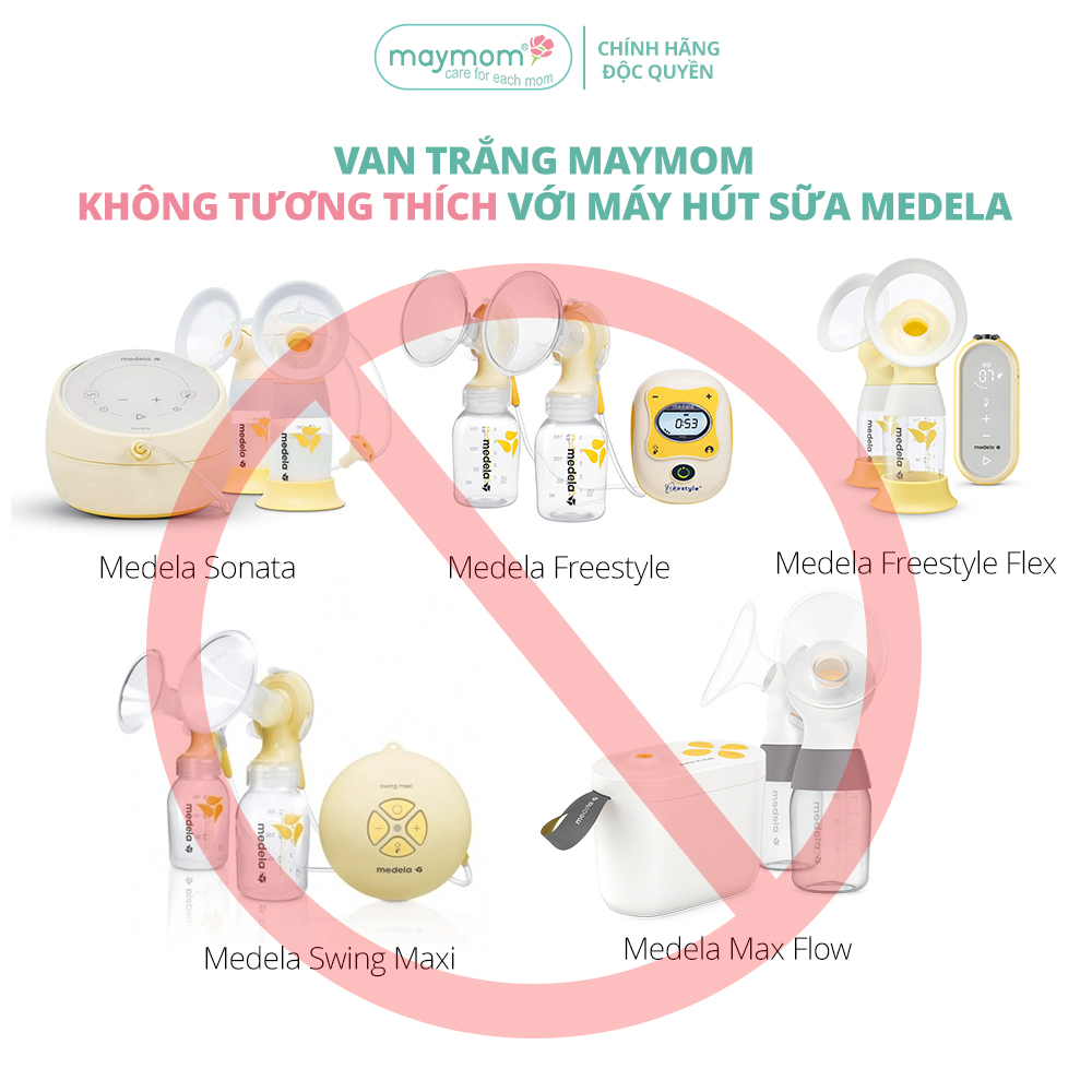 Van Trắng Máy Hút Sữa Maymom, Phụ Kiện Thay Thế Máy Medela Pump, Harmony, Swing, Mini Electric