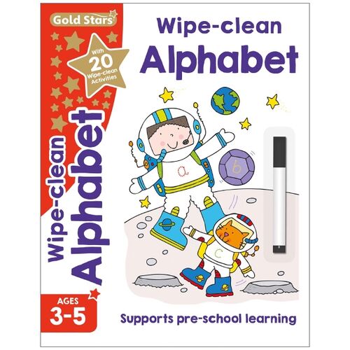 Gold Stars Wipe-Clean Alphabet