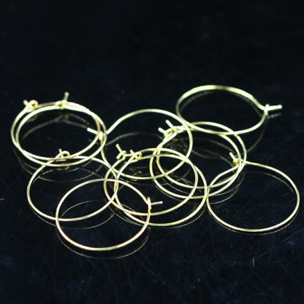 100x Lots Simple Round Hoop Earrings Circle Ear Hoop Female Earrings Making